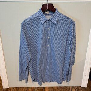 VINTAGE Barneys New York Dress Shirt Made in Italy Men Size XL Striped Button Up